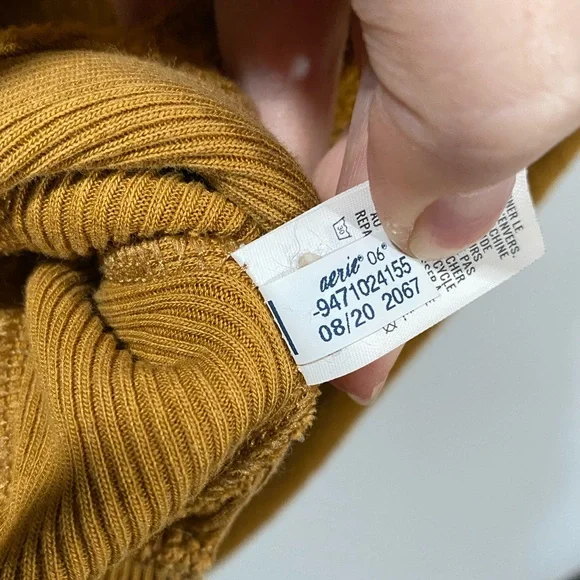 Aerie Cozy Good Vibes Oversized Sweatshirt in Mustard Yellow Size Large - Picture 6 of 8